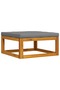 Footrest with Dark Grey Cushion Solid Acacia Wood - 5