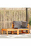 2 Piece Garden Lounge Set with Dark Grey Cushions Acacia Wood