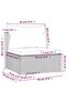 Garden Middle Sofa with Cushions Grey Poly Rattan - 3