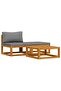 3 Piece Garden Lounge Set with Cushions Solid Acacia Wood - 2