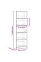 Bookcase Black 60x24x176 cm Engineered Wood - 3
