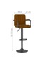 Bar Stools 2 pcs Brown Velvet - 3