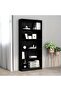 5-Tier Book Cabinet Black 80x24x175 cm Engineered Wood