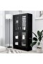 Vitrine Cabinet Black 82.5x30.5x150 cm Engineered Wood