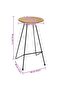 Bar Stools 2 pcs Solid Teak Wood - 3