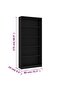 5-Tier Book Cabinet Black 80x24x175 cm Engineered Wood - 3
