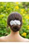 Set of 4 Women's White Beaded Chiffon Rose Buckle - Stylish Side Buckle Set - 3