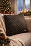 43X43 Velvet Cushion Cover – Luxurious Design with Gold Detailing - Hazel Gold