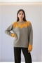 Women's Crew Neck Patterned Long Sleeve Sporty Stylish Knitwear Sweater Suitable for Hijab - 4