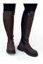 Stretch Boots with Thick Sole Rubber Detail Below the Knee, Suitable for All Sizes