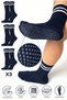 Bamboo Women's Anti-Slip Sole Silicone Print Pilates Yoga Fitness Ballet Dance Activity Tennis Socks 3-Pack