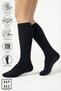Bamboo Non-Slip Sole Silicone Hajj Umrah Tawaf Pregnant Pilates Yoga Below-Knee Black Socks 2-Pack - 3
