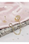 Earcuff Cartilage Earring Set with Brass Zircon Stone, Dangling Chain, Gold Color, Waterway Model - 2