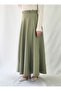 Green Plaid Patterned High Waist Cashemere Fabric Maxi Length Flare Skirt - 7