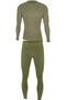 Military Khaki Color Stretch Fabric Thermal Underwear Set Suitable for Men's Outdoor Sports - 4
