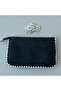 Women's Shoulder Bag with Chain Strap, Stone Detail, Black Compartments - 2