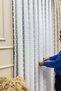 Tulle Curtain Off-White Puffy Pompom Polka Dot Folded Linen Weighted Pleated Iron-Free - 4