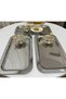 Two Models, 3 Pieces of Steel Large Bastion Trays and 3 Pieces of Silver Butterfly Shape Macaron Holder