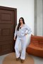 Fleece Inside Comfortable Cut K Hooded Gray Zippered Tracksuit Set - 3
