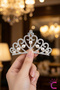 Girl's Princess Crown Pearl Zircon Stone Scalloped Hair Bun Clip - Birthday Party Special Day Crown