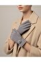 Women's Pompom Gloves with Fleece Inside - Gray Raincoat Fabric - 3