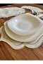Double Row Gold Embroidered 12-Piece Placemat and Coffee Side Presentation Napkin - 2
