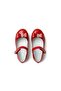 Girl's Ballet Flats Red – Patent Leather with Bow, Ankle Velcro for Holidays - 6