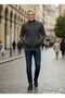 Judge Collar Men's Zip-Up Large Size Double Pocket Dad Cardigan