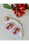 Newborn Hairless Baby Hair Clip and Pacifier Strap Handmade Knitted Set of 3 - 3