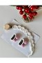 Newborn Hairless Baby Hair Clip and Pacifier Strap Handmade Knitted Set of 3 - 3