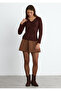 Brown Elira Draped Blouse - 2