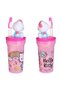 Pink Plastic Cup with Straw & 3D Hello Kitty Pattern 400ml - 2