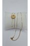 Stainless Steel Gold Color Locket Heart Themed Tassel Necklace - 8