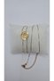 Stainless Steel Gold Color Locket Heart Themed Tassel Necklace - 7