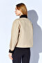 Stone Collar and Cuff Velvet Paneled Short Trench Coat |   Mkw351518-01 - 6