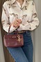 Women's Burgundy Handbag - Adjustable Long Strap - with Charm Gift - Fibag - 3