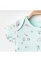 Newborn Baby Girl Cotton Bodysuit Colorful Patterned Short Sleeve Bodysuit with Snap Fasteners 3-12 Months Water Green - 5