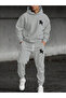 Unisex Women Men Ny Printed Oversized 3 Thread K Hooded Tracksuit Set - 2