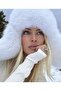 Plush White Pilot Hat Beret with Clip
