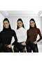 Women's Long Sleeve Turtleneck Bodysuit 3-Piece Set Kommbinllleee