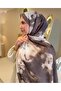 Mineleşarp Batik Pattern Brown Color Cotton Soft Shawl