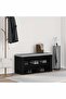 Shoe Bench Black Oak 100x35x45 cm Engineered Wood