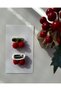 Newborn Baby Hair Clip Cherry Handmade 2-Piece Clip Hairless Baby Hair Clip Set - 4