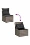 Garden Chair Armless with Cushions Grey Poly Rattan - 6