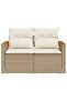 Garden Sofa with Cushions 2-Seater Beige Poly Rattan - 4