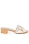 Women 'Lake' Como Beaded Slip-On Heels in Beige - 2
