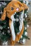 Boy Girl Children Plush Fleece Hat with Moving Ears and Animated Eyebrows with Earmuffs - 5