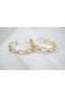 Kp114 Gold Chain Detail Ring Earrings (Diameter 30 mm) - 3