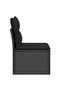 Garden Chair Armless with Cushions Black Poly Rattan - 4