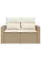 Garden Sofa with Cushions 2-Seater Beige Poly Rattan - 2